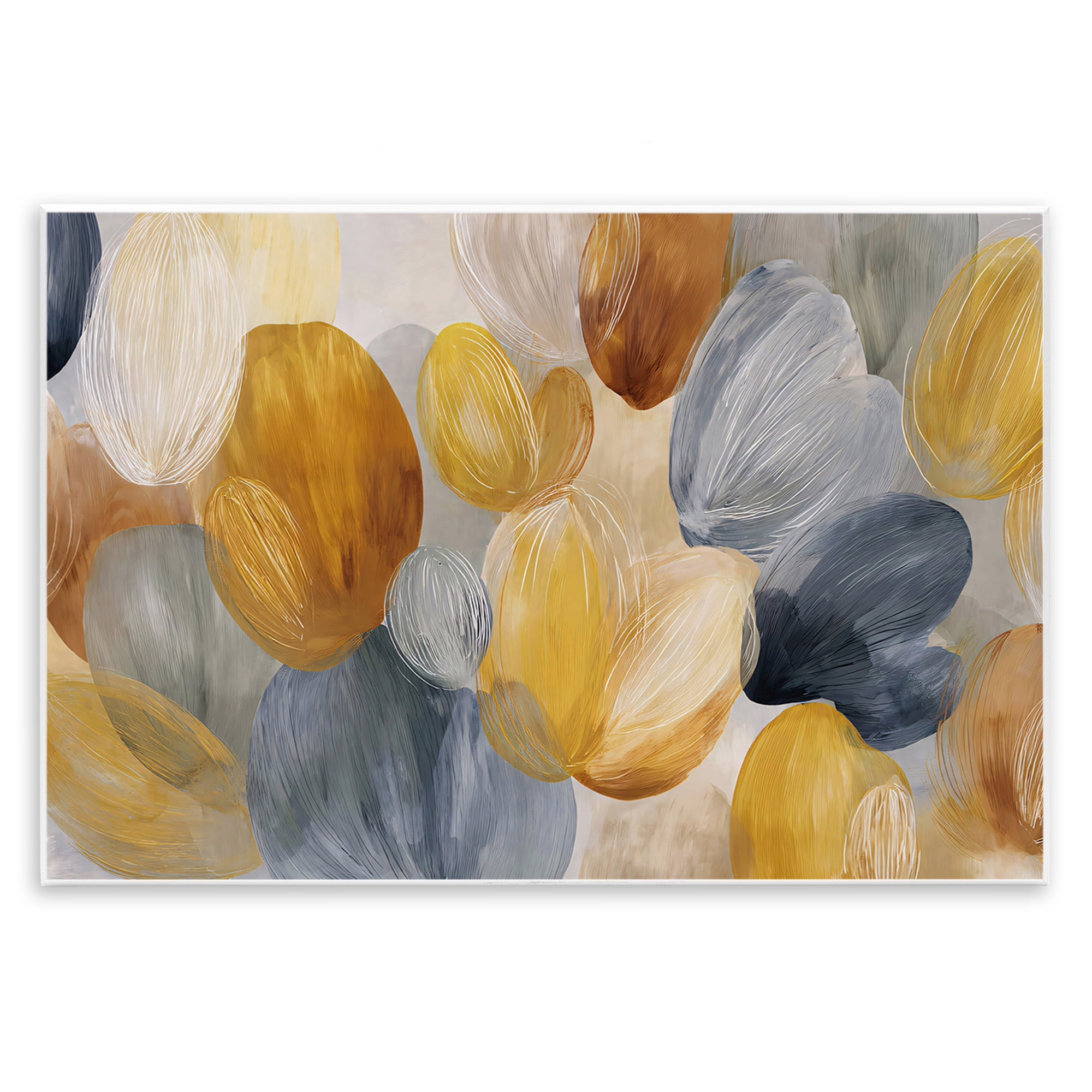 Stupell Industries Warm Oblong Layered Shapes Wall Plaque Art, design by Jacky Ngan