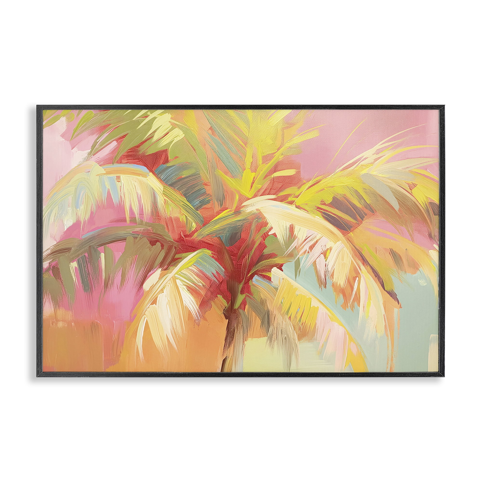 Stupell Industries Warm Palm Leaf Impressions Black Framed Giclee Art, design by Jacky Ngan