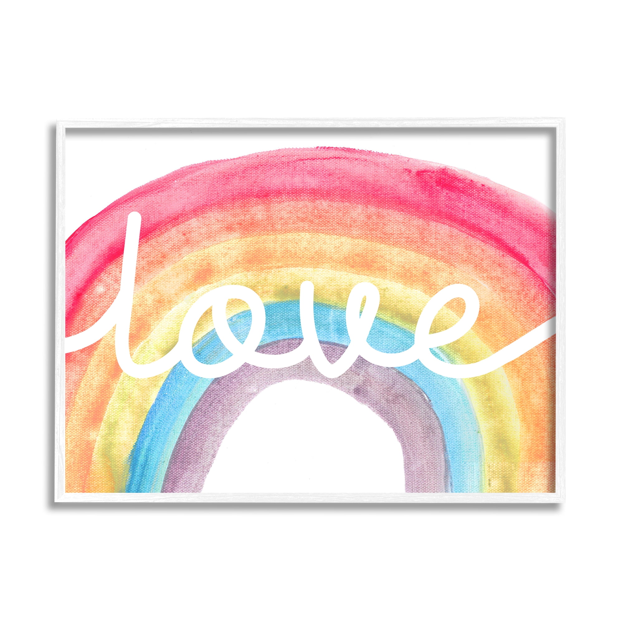 Stupell Industries Warm Rainbow Arches Love Cursive Typography, 24 x 30, Designed by Daphne Polselli