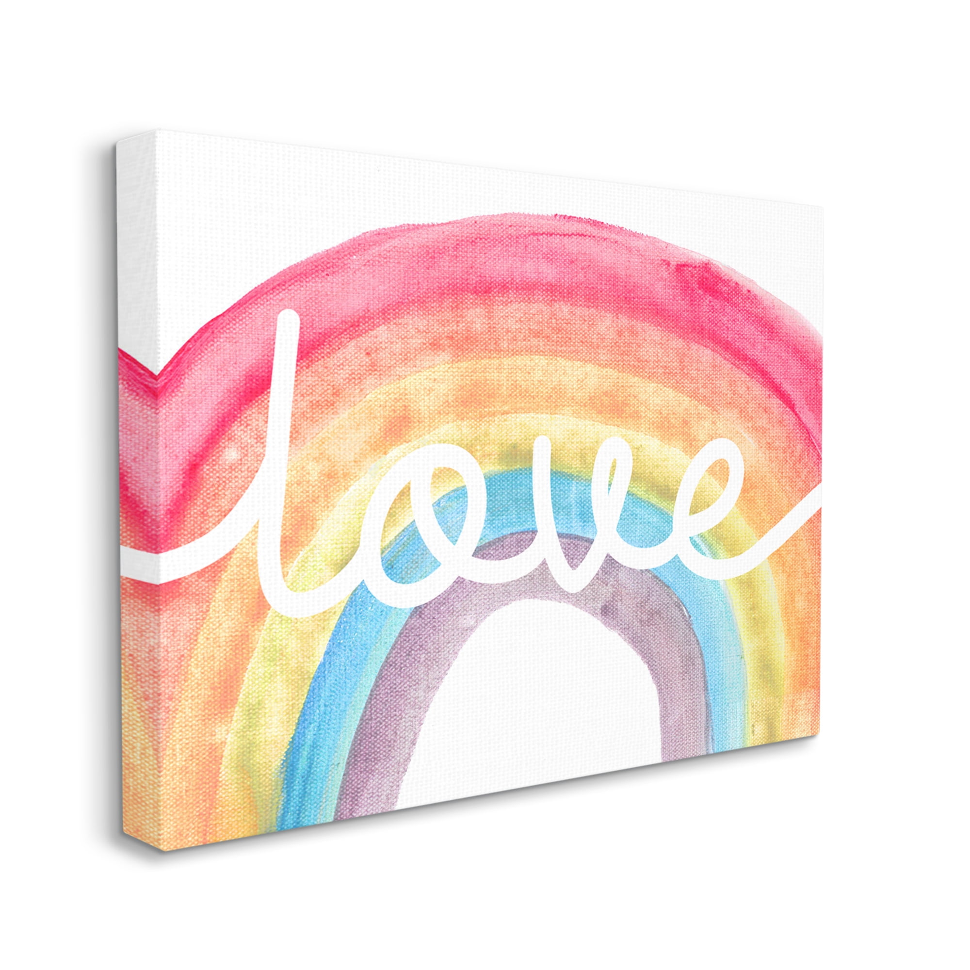 Stupell Industries Warm Rainbow Arches Love Cursive Typography, 30 x 40, Designed by Daphne Polselli