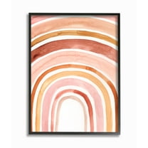 Stupell Industries Warm Red Shades of Abstract Arches Watercolor Painting Framed Wall Art Design by Victoria Borges, 16" x 20", Black Framed