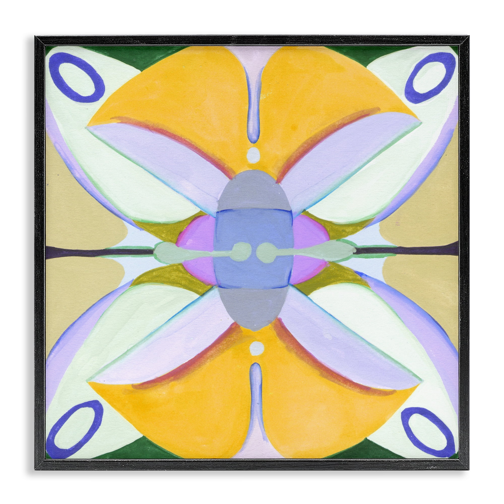 Stupell Industries Warm Revival Kaleidoscope Black Framed Giclee Art, design by Melissa Wang