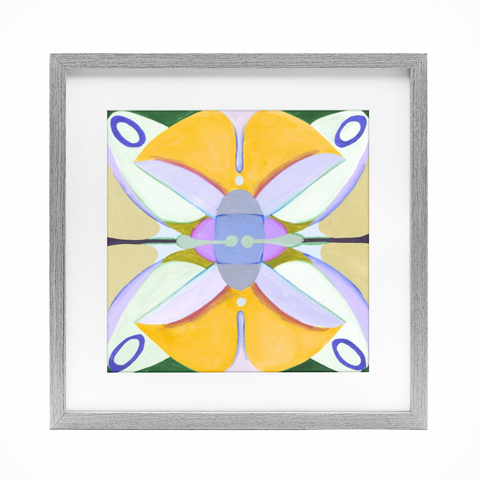 Stupell Industries Warm Revival Kaleidoscope Gray Framed Print Under Glass, design by Melissa Wang