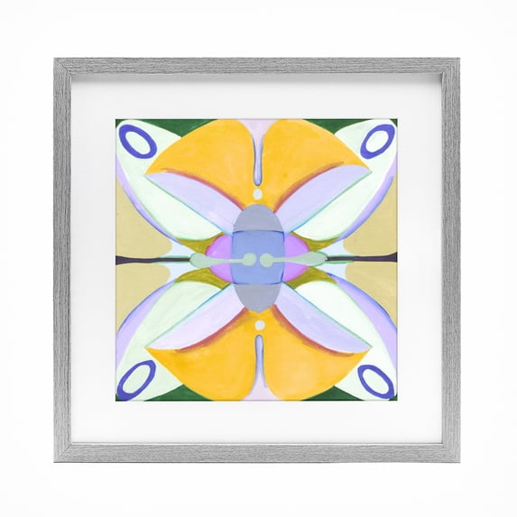 Stupell Industries Mid-Century Warm Revival Kaleidoscope Gray Framed Print Under Glass, 16 x 16, by Melissa Wang