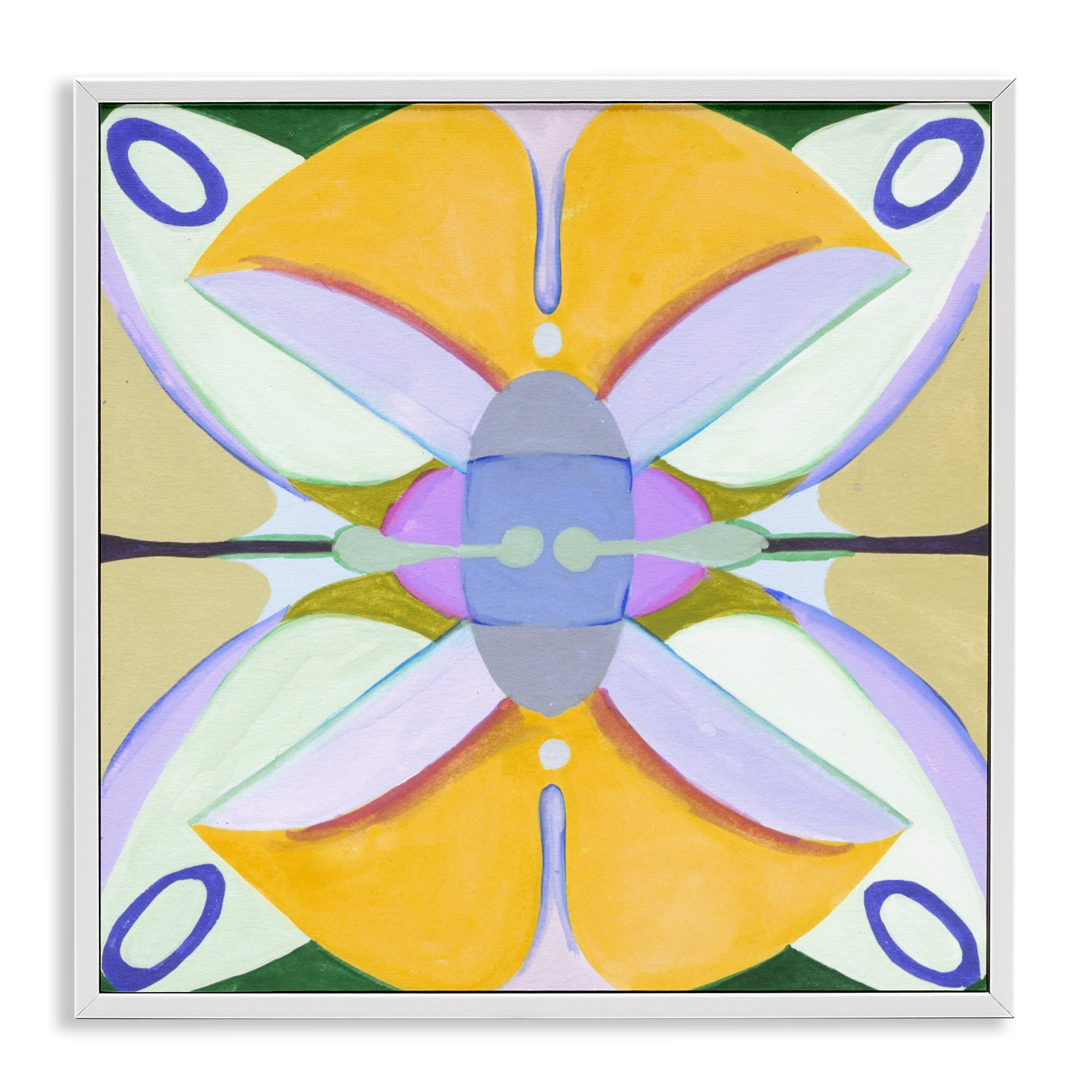 Stupell Industries Warm Revival Kaleidoscope White Framed Giclee Art, design by Melissa Wang