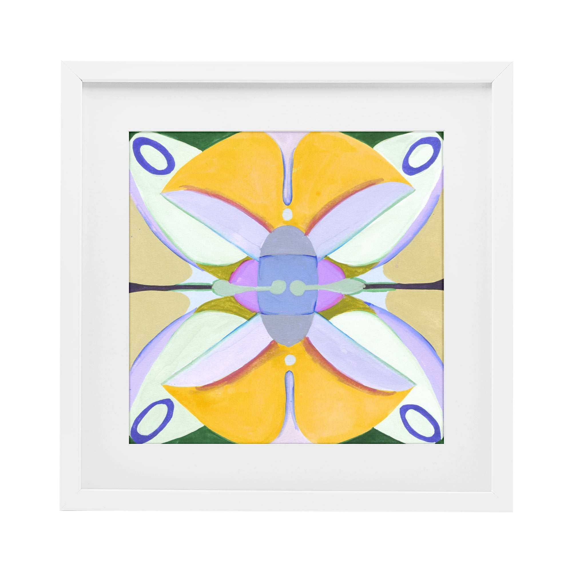 Stupell Industries Warm Revival Kaleidoscope White Framed Print Under Glass, design by Melissa Wang