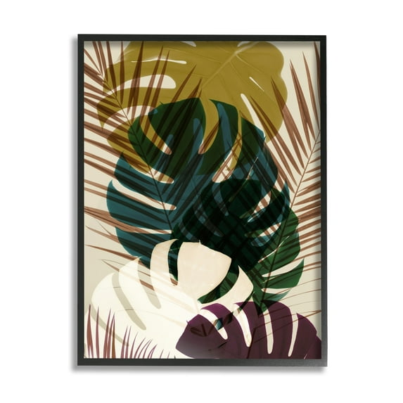 Stupell Industries Warm Summer Tropical Palm Fronds Monstera Leaves, 11 x 14, Design by Ian Winstanley