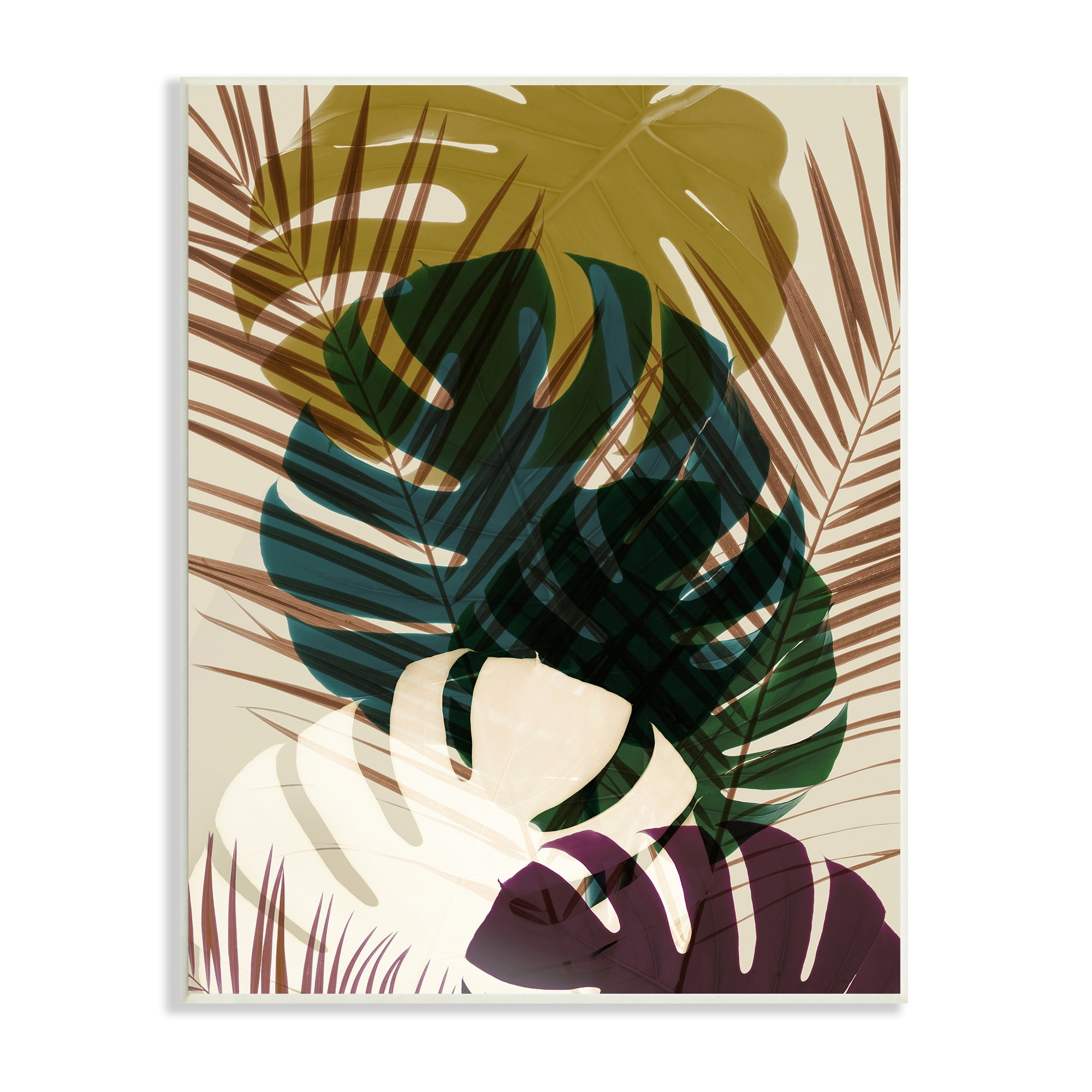 Stupell Industries Warm Summer Tropical Palm Fronds Monstera Leaves, 13 x 19, Design by Ian Winstanley
