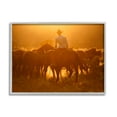 thumbnail image 1 of Stupell Industries Warm Sunlit Cowboy Riding Horse Rural Ranch Photograph Gray Framed Art Print Wall Art, Design by Lisa Dearing, 1 of 7