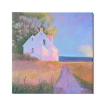 Stupell Industries Warm Sunlit Rural Seaside Cottage Path Painting Painting Gallery Wrapped Canvas Print Wall Art, Design by Sweetwater