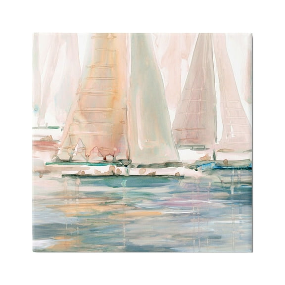 Stupell Industries Warm Sunlit Sailboats Reflection Ocean Water Surface Painting Gallery Wrapped Canvas Print Wall Art, Design by Carol Robinson