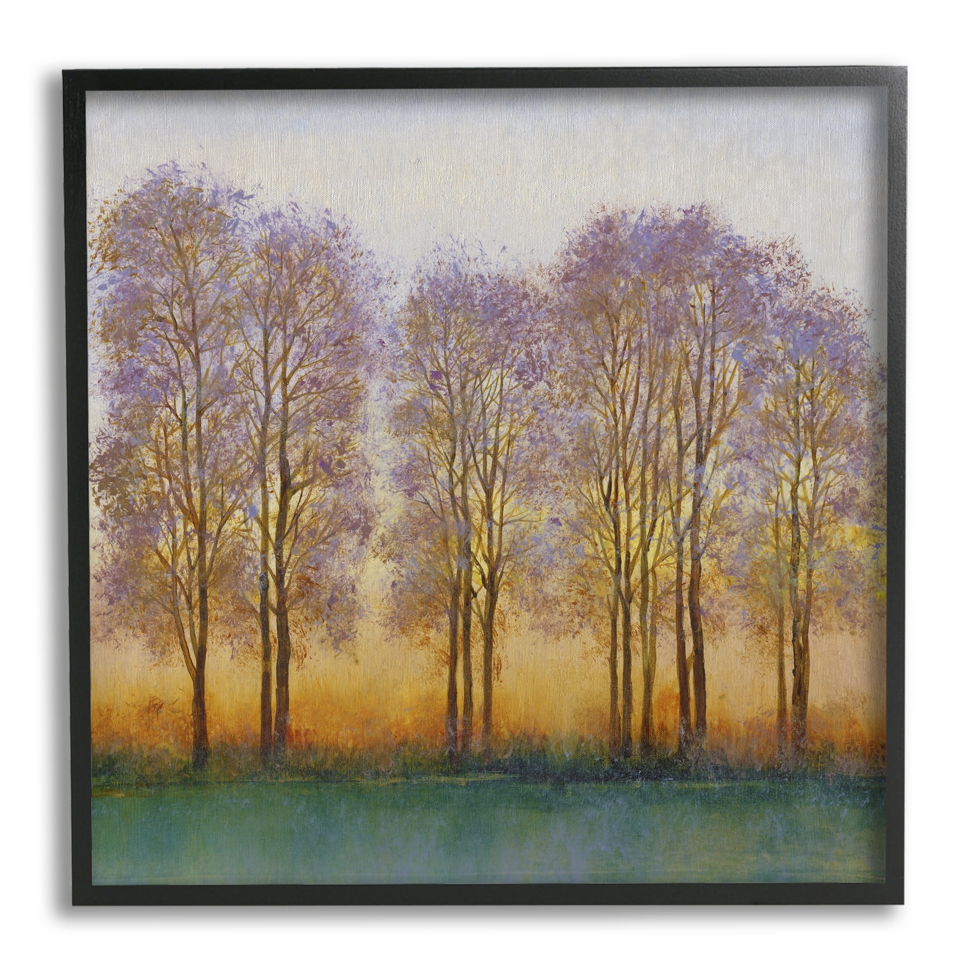 Stupell Industries Warm Sunset Sky Trees Silhouettes Nature Scene Painting Black Framed Art Print Wall Art, Design by Tim OToole