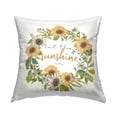 thumbnail image 1 of Stupell Industries Warm Sunshine Phrase Sunflower Botanical Wreath Design by Nan Throw Pillow, 1 of 6