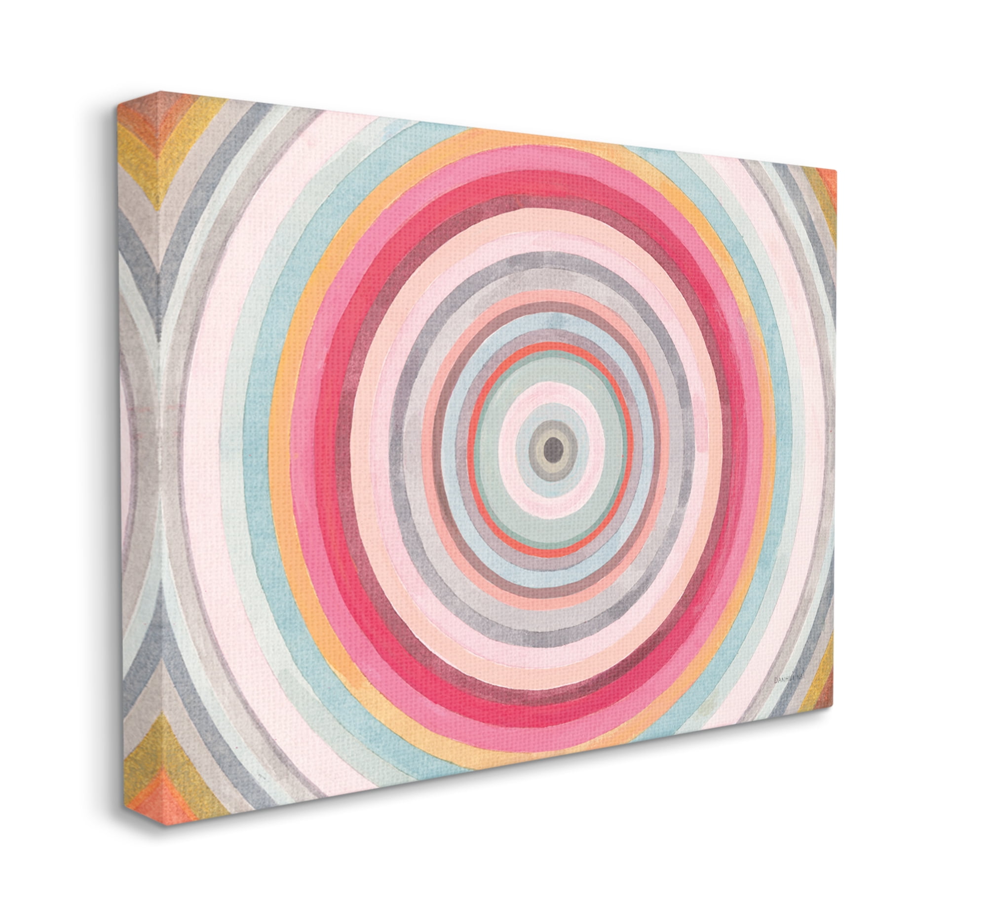 Stupell Industries Warm Tone Abstract Layered Shapes Circular Rings Canvas Wall Art, 24 x 30, Design by Danhui Nai