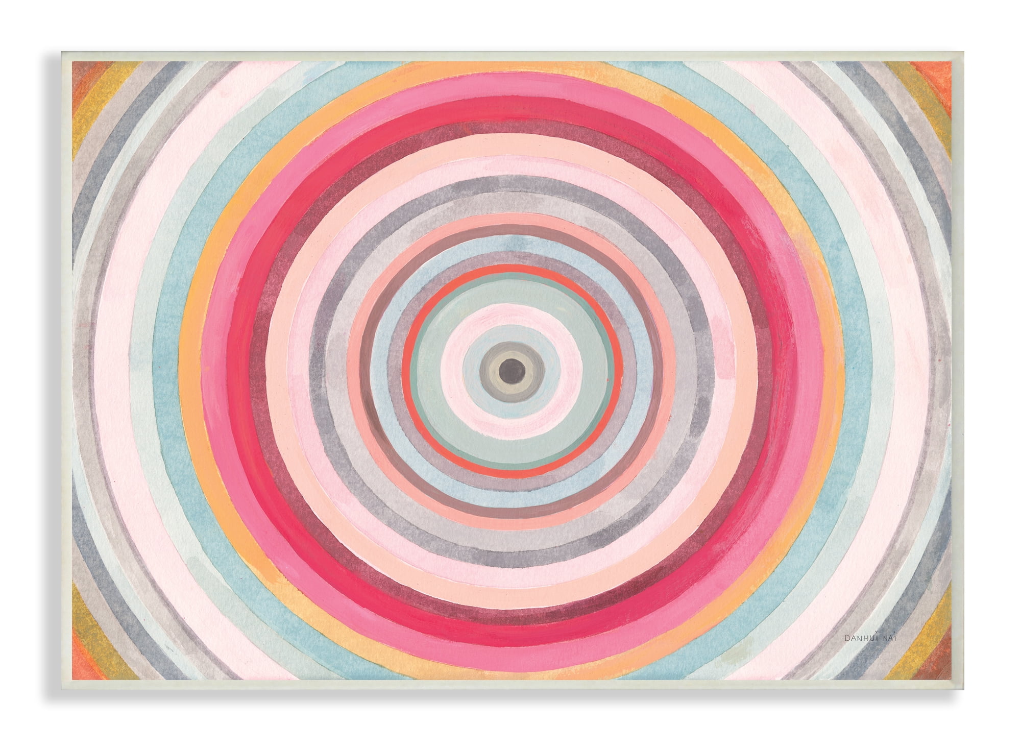 Stupell Industries Warm Tone Abstract Layered Shapes Circular Rings Wall Plaque, 10 x 15, Design by Danhui Nai