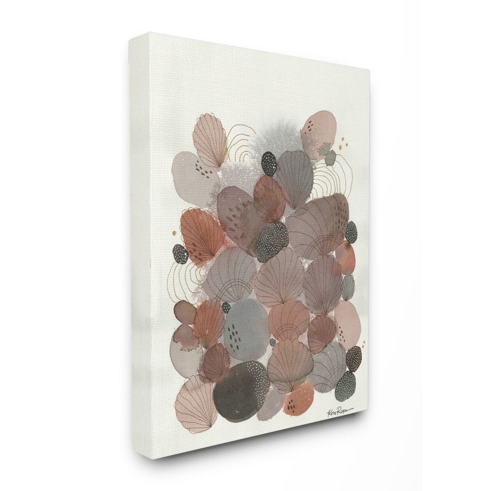 Stupell Industries Warm Tone Abstracted Stones and Shells Organic Design Canvas Wall Art Design by Kim Rupe, 24" x 30"