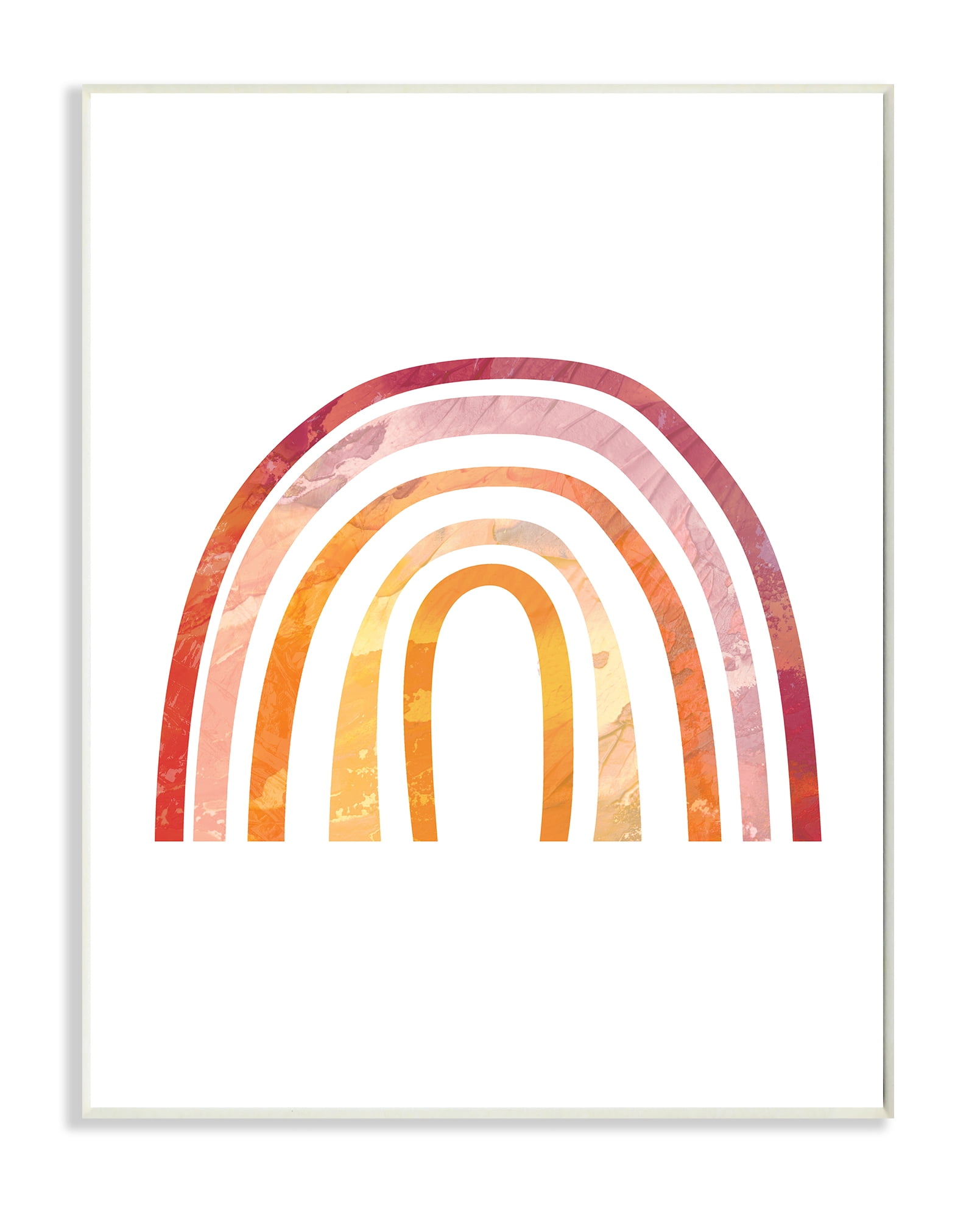 Stupell Industries Warm Tone Rainbow with Abstract Sky Texture Wall Plaque, 10 x 15, Design by Daphne Polselli