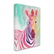 Stupell Industries Warm Tone Zebra Stripes Safari Animal Portrait Canvas Wall Art, 30 x 40, Design by Elvira Errico