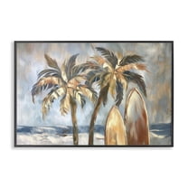 Stupell Industries Warm Tropical Surfboards Landscape & Nature Painting Black Framed Art Print Wall Art, 18 x 12
