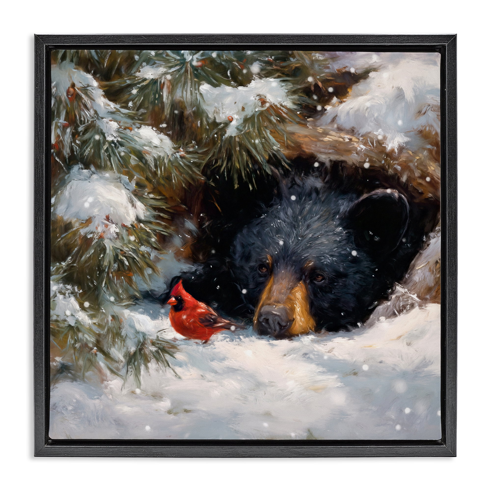 Stupell Industries Warm Watch From The Den Black Framed Floater Canvas Wall Art, design by Tina LeCour