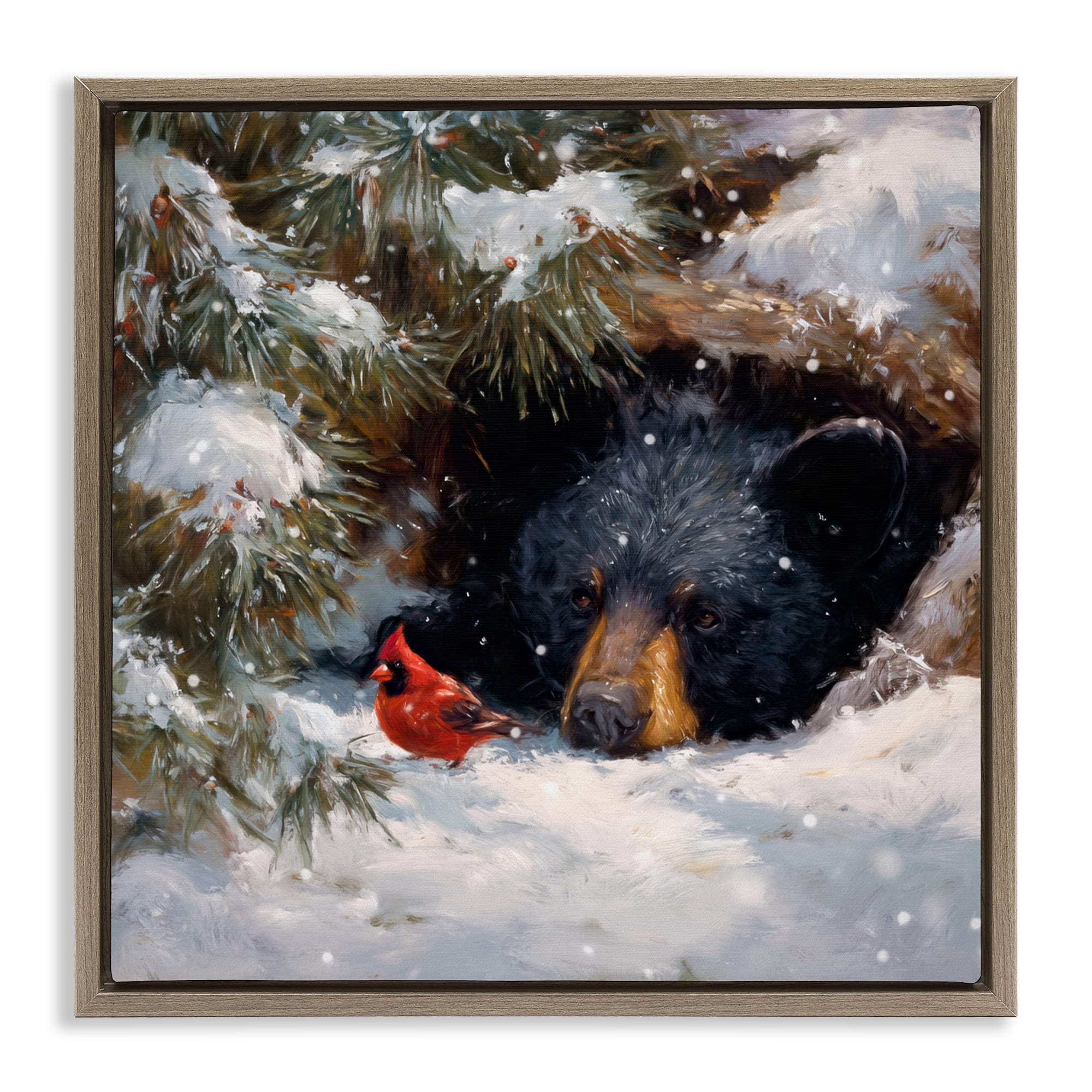 Stupell Industries Warm Watch From The Den Brown Framed Floater Canvas Wall Art, design by Tina LeCour