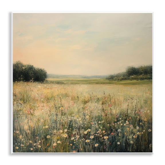 Stupell Industries Warm Wildflower Landscape Wall Plaque Art design by Petal Prints Design, 12 x 12