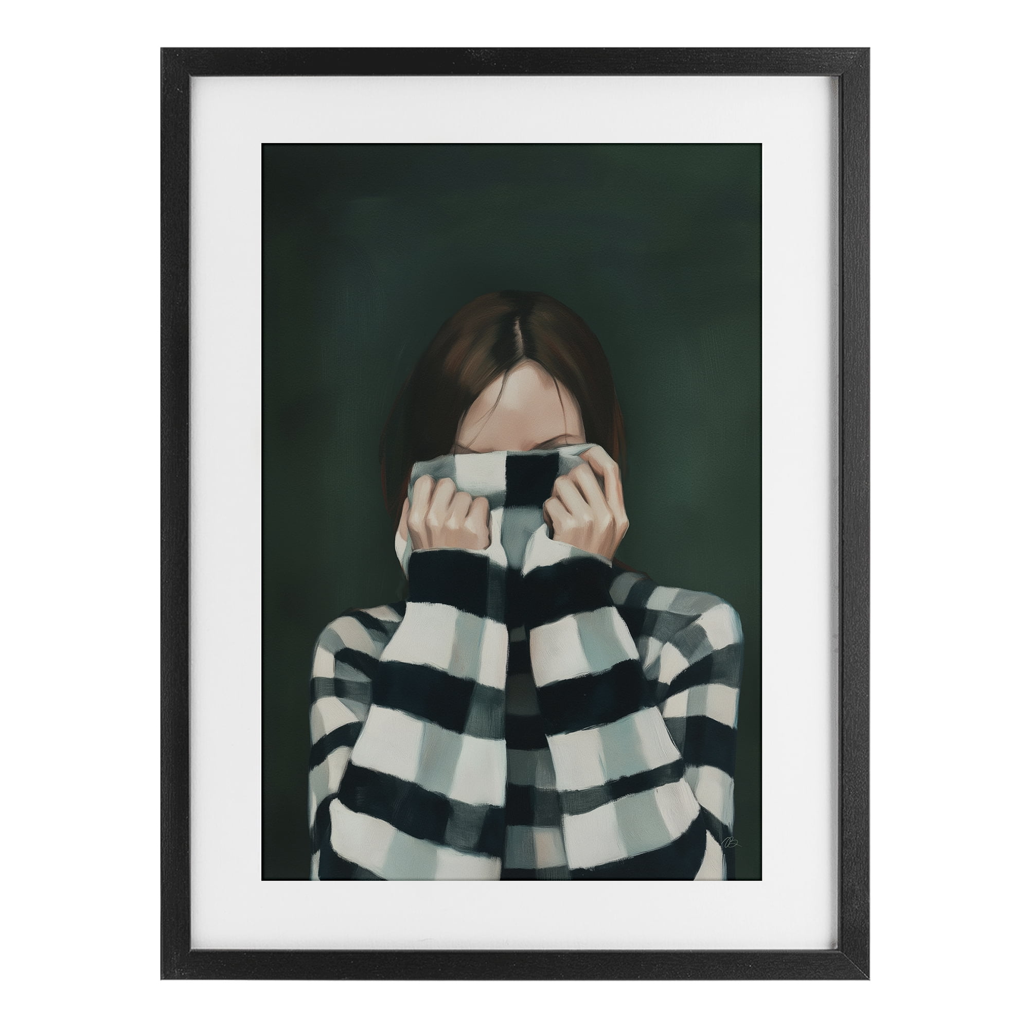 Stupell Industries Warmed Striped Sweater Portrait Black Framed Print Under Glass, design by Ros Ruseva