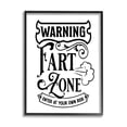 thumbnail image 1 of Stupell Industries Warning Fart Zone Funny Bathroom Vintage Style Graphic Art Black Framed Art Print Wall Art, Design by Lettered and Lined, 1 of 5