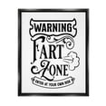 thumbnail image 1 of Stupell Industries Warning Fart Zone Funny Bathroom Vintage Style Graphic Art Jet Black Floating Framed Canvas Print Wall Art, Design by Lettered and Lined, 1 of 5