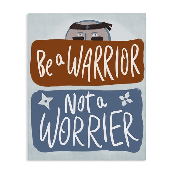 Stupell Industries Eclectic Warrior Not Worrier Canvas Art, 16 x 20, by Connie Summers