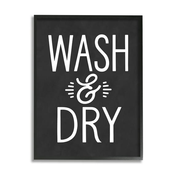 Stupell Industries Wash And Dry Vintage Cleaning Phrase Kitchen Laundry, 11 x 14, Design by Lettered and Lined