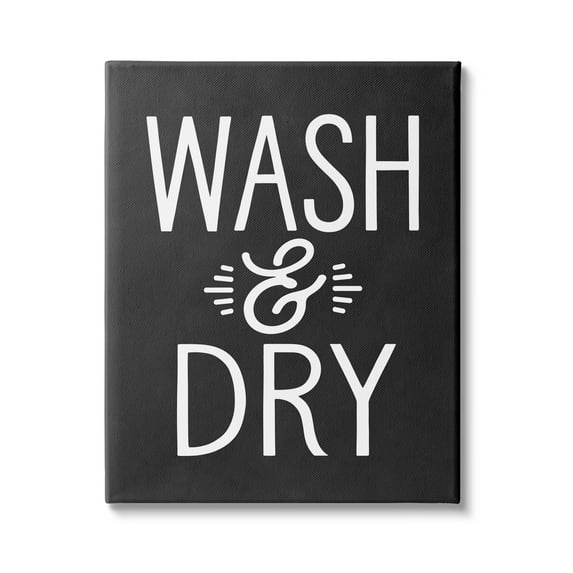 Stupell Industries Wash And Dry Vintage Cleaning Phrase Kitchen Laundry, 16 x 20, Design by Lettered and Lined