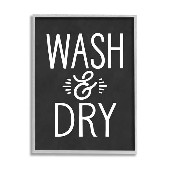 Stupell Industries Wash And Dry Vintage Cleaning Phrase Kitchen Laundry, 24 x 30, Design by Lettered and Lined