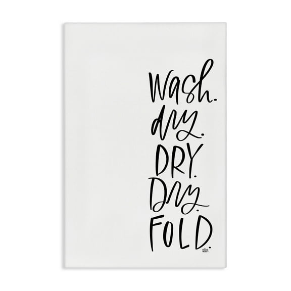 Stupell Industries Wash Dry Fold Phrase Typography Painting Gallery Wrapped Canvas Art Print Wall Art, 16 x 24