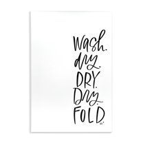 Stupell Industries Wash Dry Fold Phrase Typography Painting Unframed Art Print Wall Art, 10 x 15