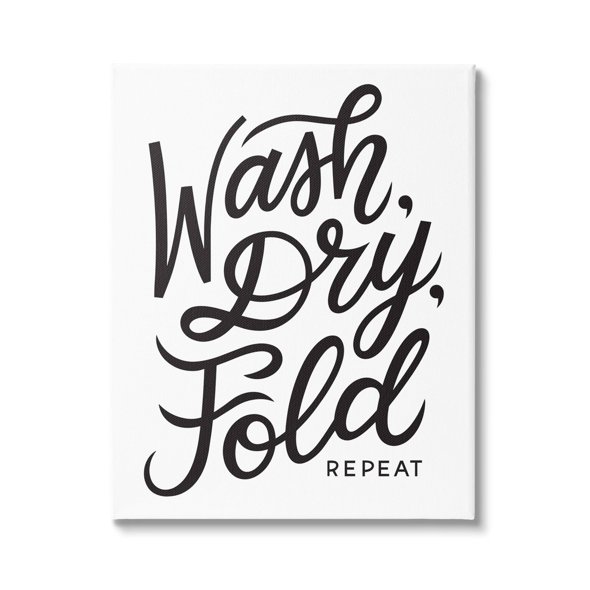 Stupell Industries Wash Dry Fold Text Laundry Typography Sign Canvas Wall Art, 30 x 40, Design by Jalynn Heerdt