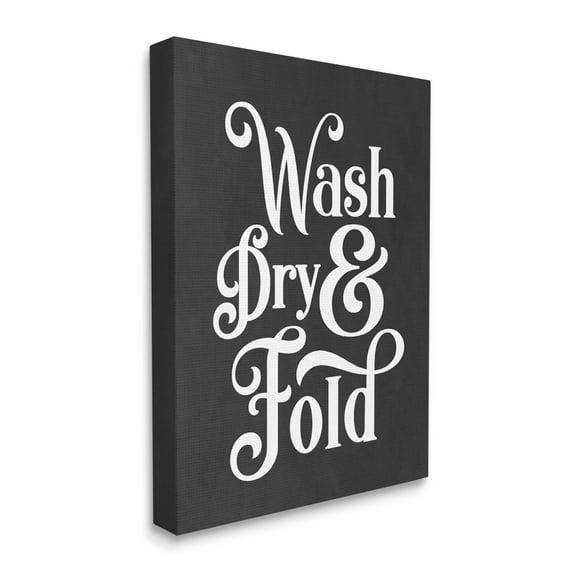 Stupell Industries Wash Dry and Fold Vintage Typography Minimal Laundry, 36 x 48, Designed by Lettered and Lined