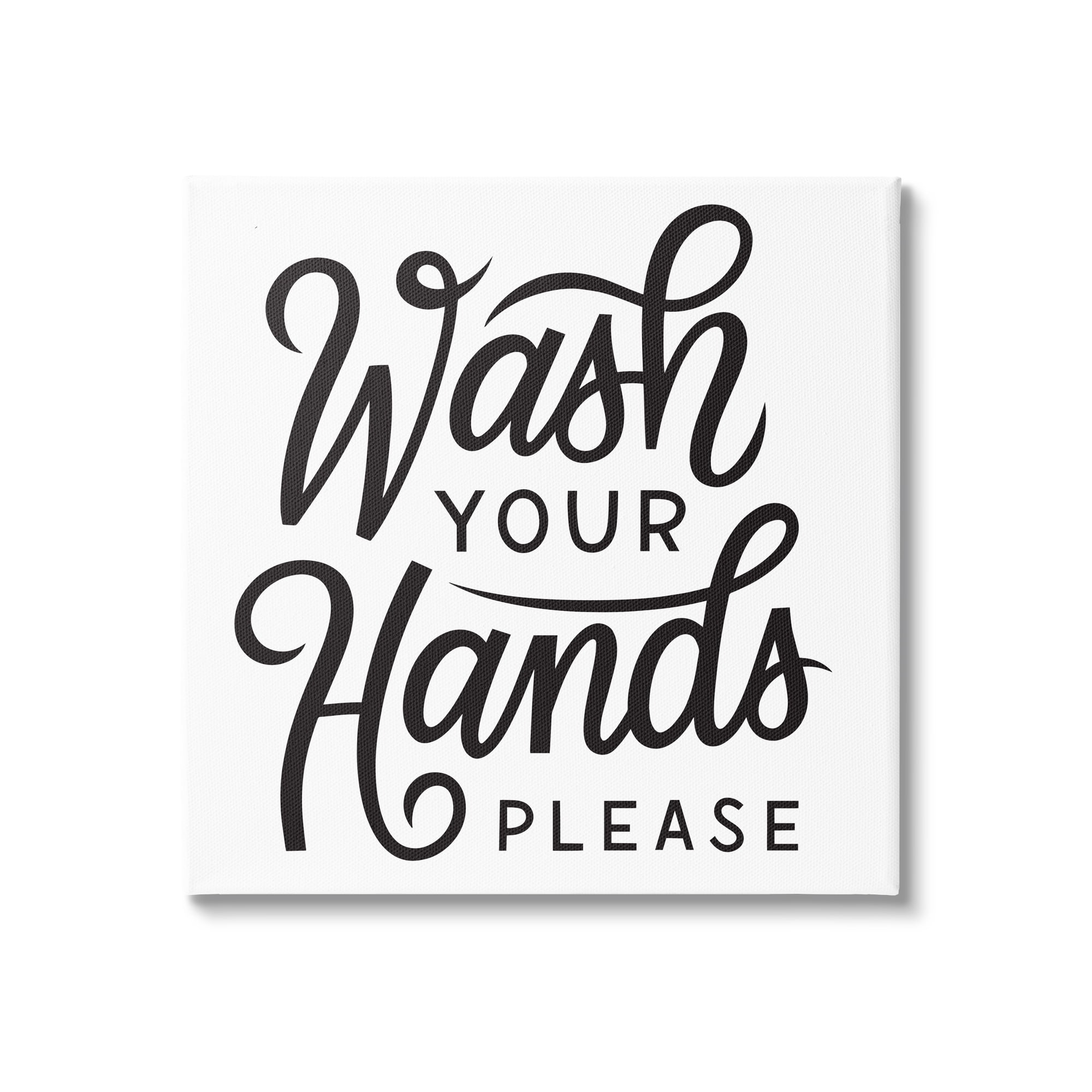 Stupell Industries Wash Hands Please Bathroom Typography Text Sign Canvas Wall Art, 36 x 36, Design by Jalynn Heerdt