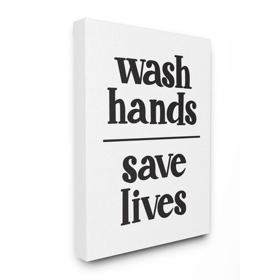 Stupell Industries Wash Hands to Save Lives Bathroom Phrase Designed by Amanda Houston