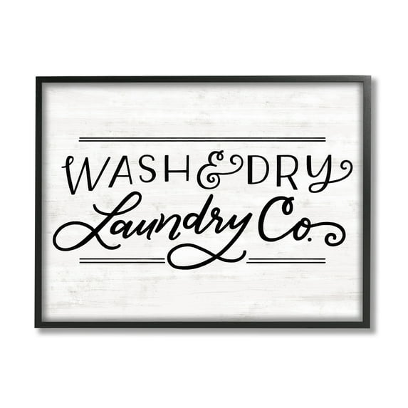Stupell Industries Wash Laundry Co Grain Textured Background,14 x 11, Design by Loni Harris