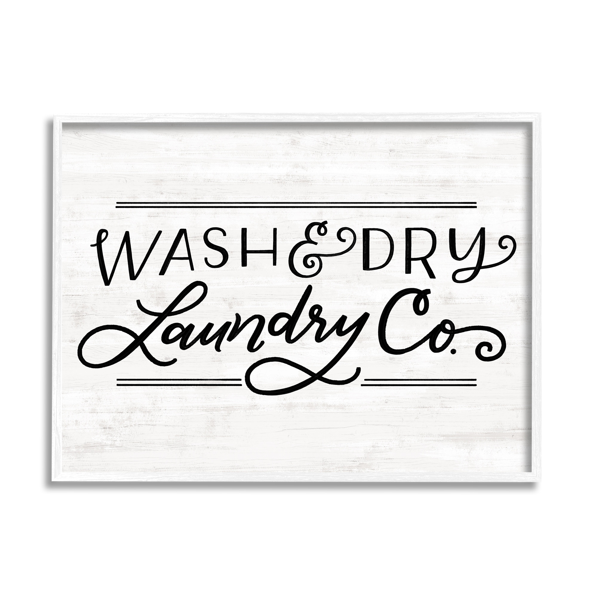 Stupell Industries Wash Laundry Co Grain Textured Background,14 x 11, Design by Loni Harris