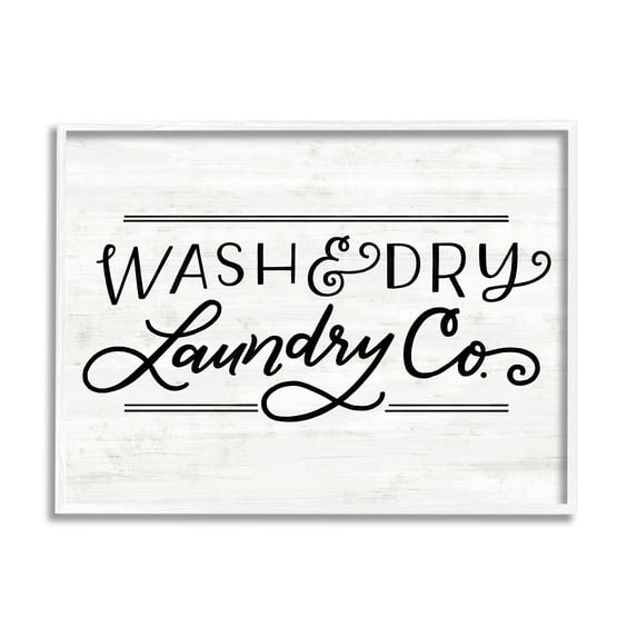 Stupell Industries Wash Laundry Co Grain Textured Background,20 x 16, Design by Loni Harris