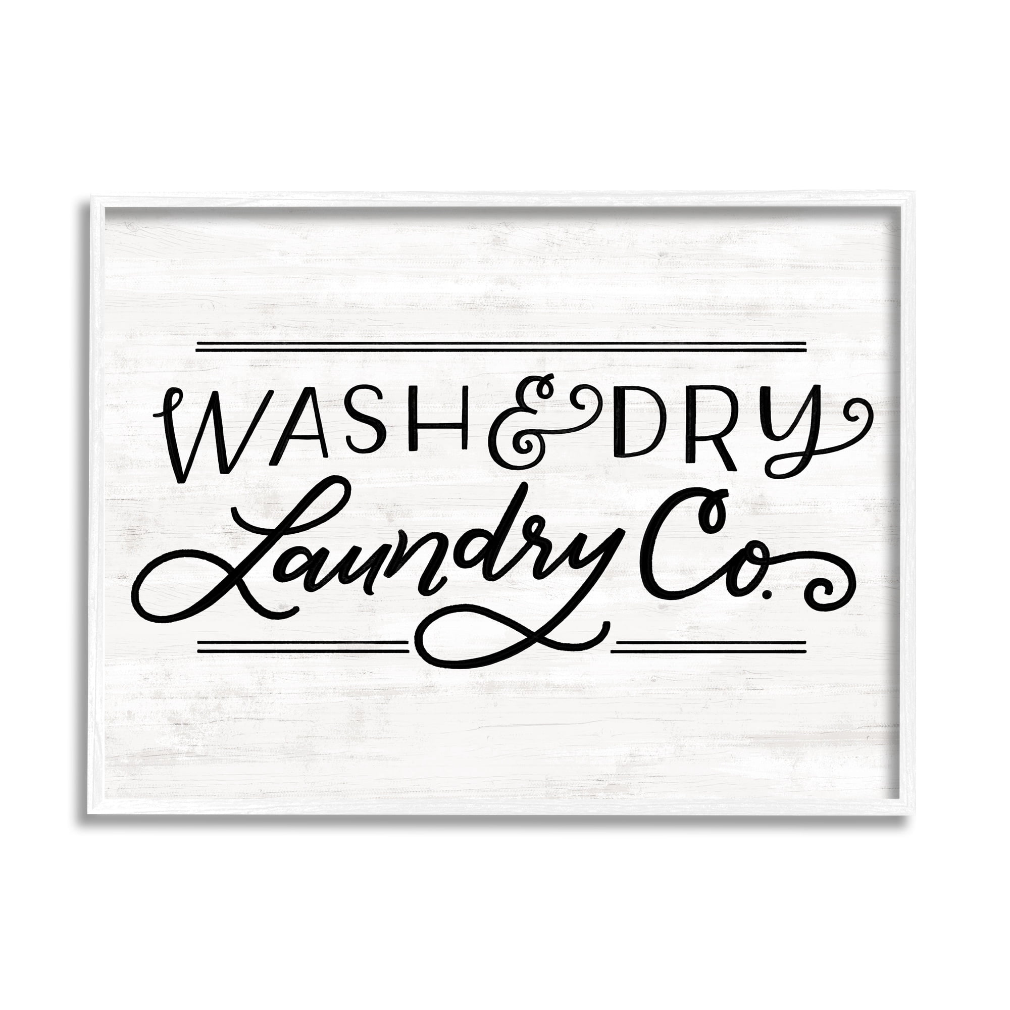 Stupell Industries Wash Laundry Co Grain Textured Background,30 x 24, Design by Loni Harris