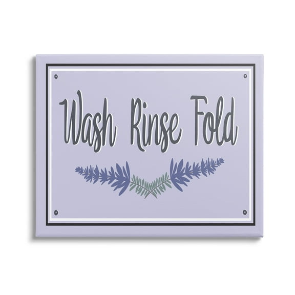 Stupell Industries Wash Rinse Fold Lavender Sprigs Typography Painting Gallery Wrapped Canvas Print Wall Art