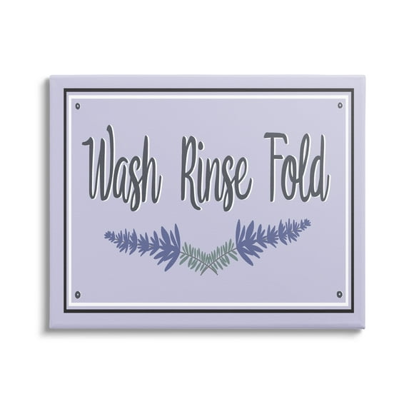 Stupell Industries Wash Rinse Fold Lavender Sprigs Typography Painting Gallery Wrapped Canvas Print Wall Art