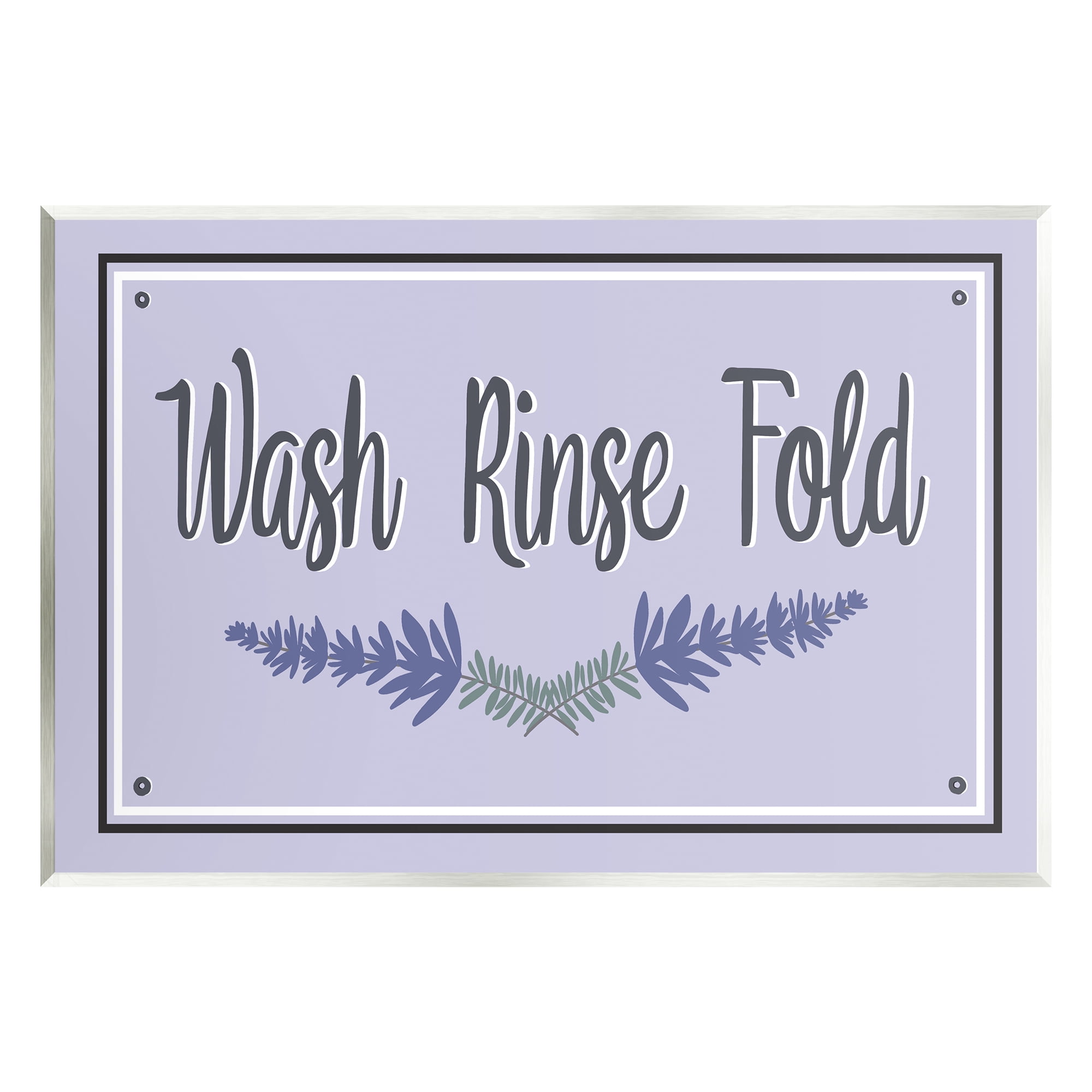 Stupell Industries Wash Rinse Fold Lavender Sprigs Typography Painting Unframed Art Print Wall Art
