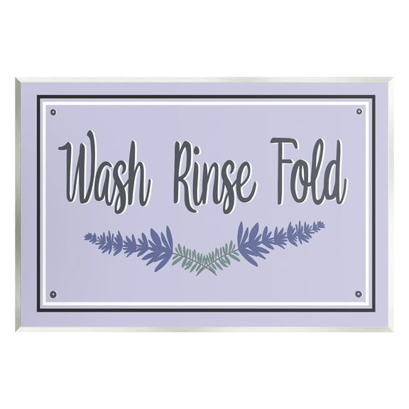 Stupell Industries Wash Rinse Fold Lavender Sprigs Typography Painting Unframed Art Print Wall Art