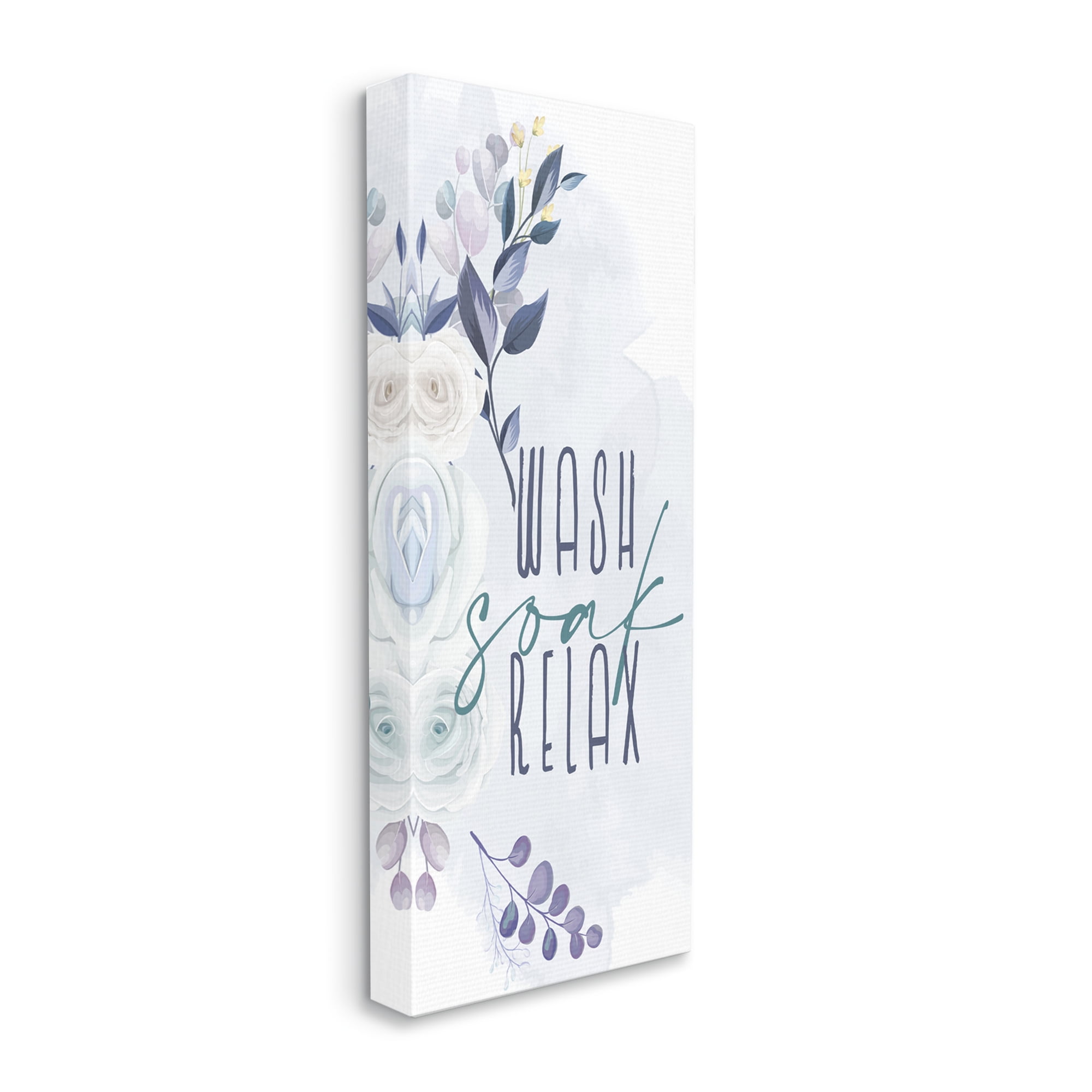 Stupell Industries Wash Soak Relax Sentiment Spring Roses Blooming, 10 x 24, Designed by Kim Allen