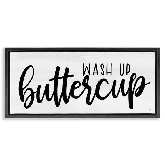 Stupell Industries Cottage Wash Up Buttercup Black Floating Frame Canvas Art, 25 x 11, by Lux + Me Designs
