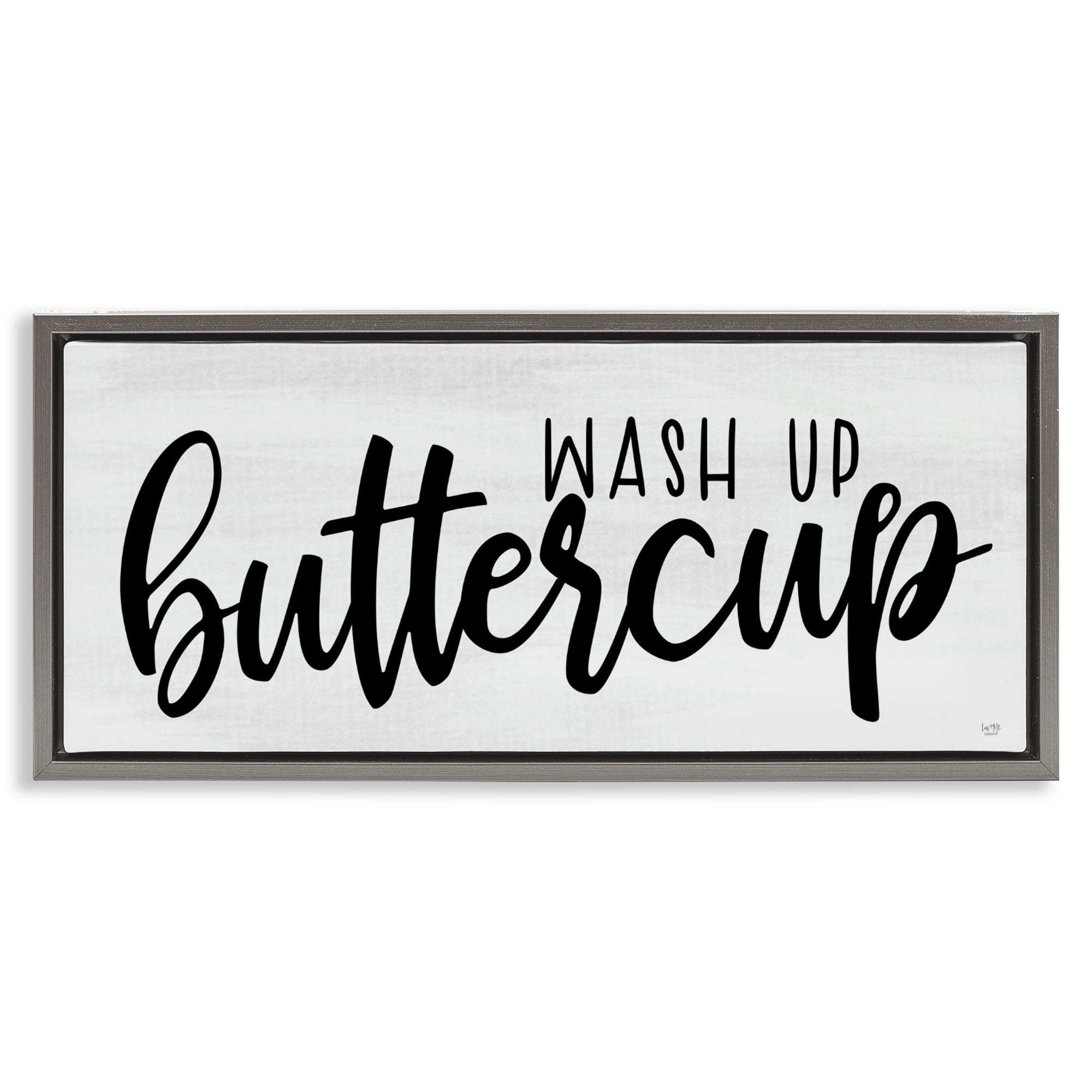 Stupell Industries Wash Up Buttercup Gray Framed Floater Canvas Wall Art, design by Lux + Me Designs